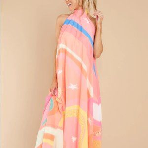 Red Dress Boutique Soar Above It Peach Pink Multi Maxi Dress